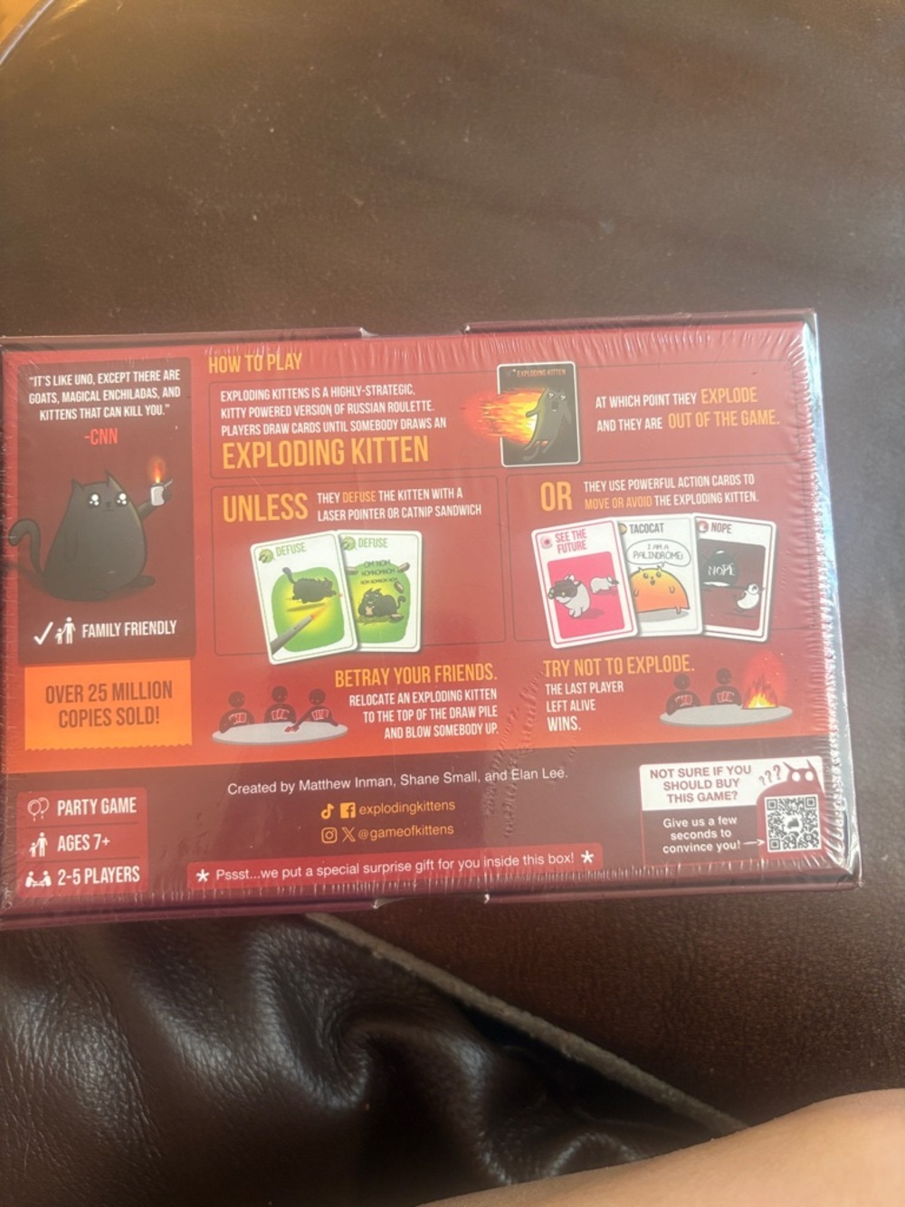 Exploding Kittens Original Edition Card Game - Red - Picture 2 of 2